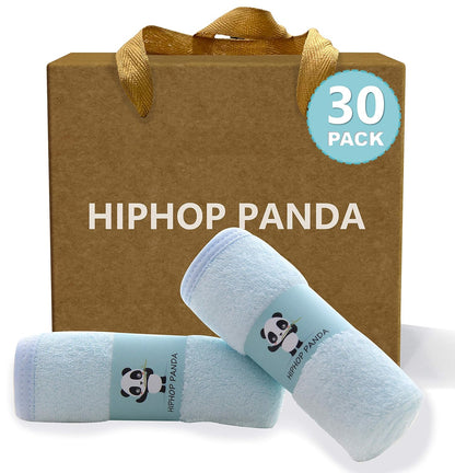 HIPHOP PANDA Baby Washcloths, Rayon Made from Bamboo - 2 Layer Ultra Soft Absorbent Newborn Bath