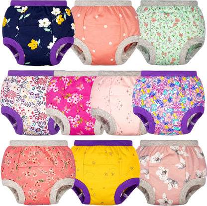 BIG ELEPHANT Potty Training Underwear - 10 Pack, 100% Cotton Absorbent Unisex Toddler Pee Pants for