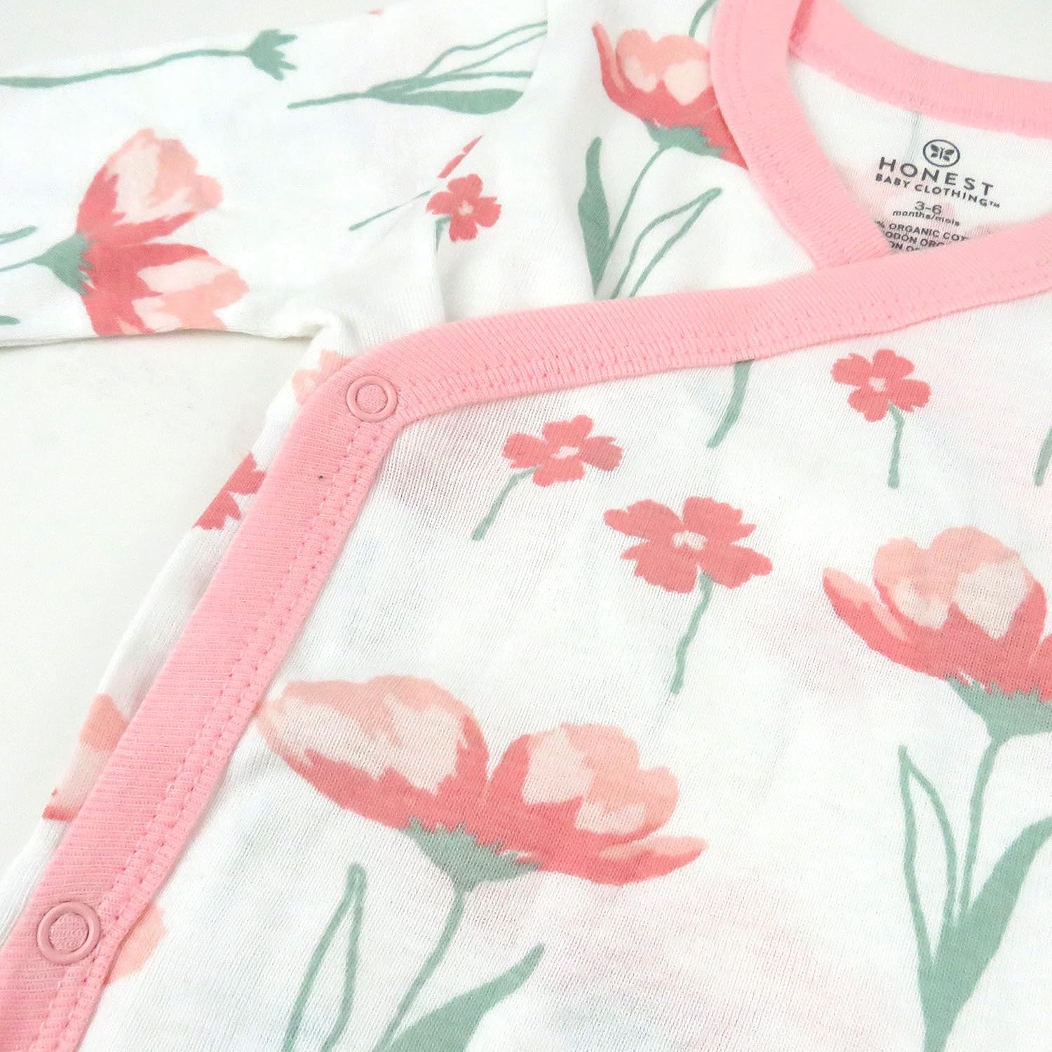 HonestBaby unisex-baby 3-pack Long Sleeve Side-snap Kimono Bodysuits Organic Cotton for Infant Baby
