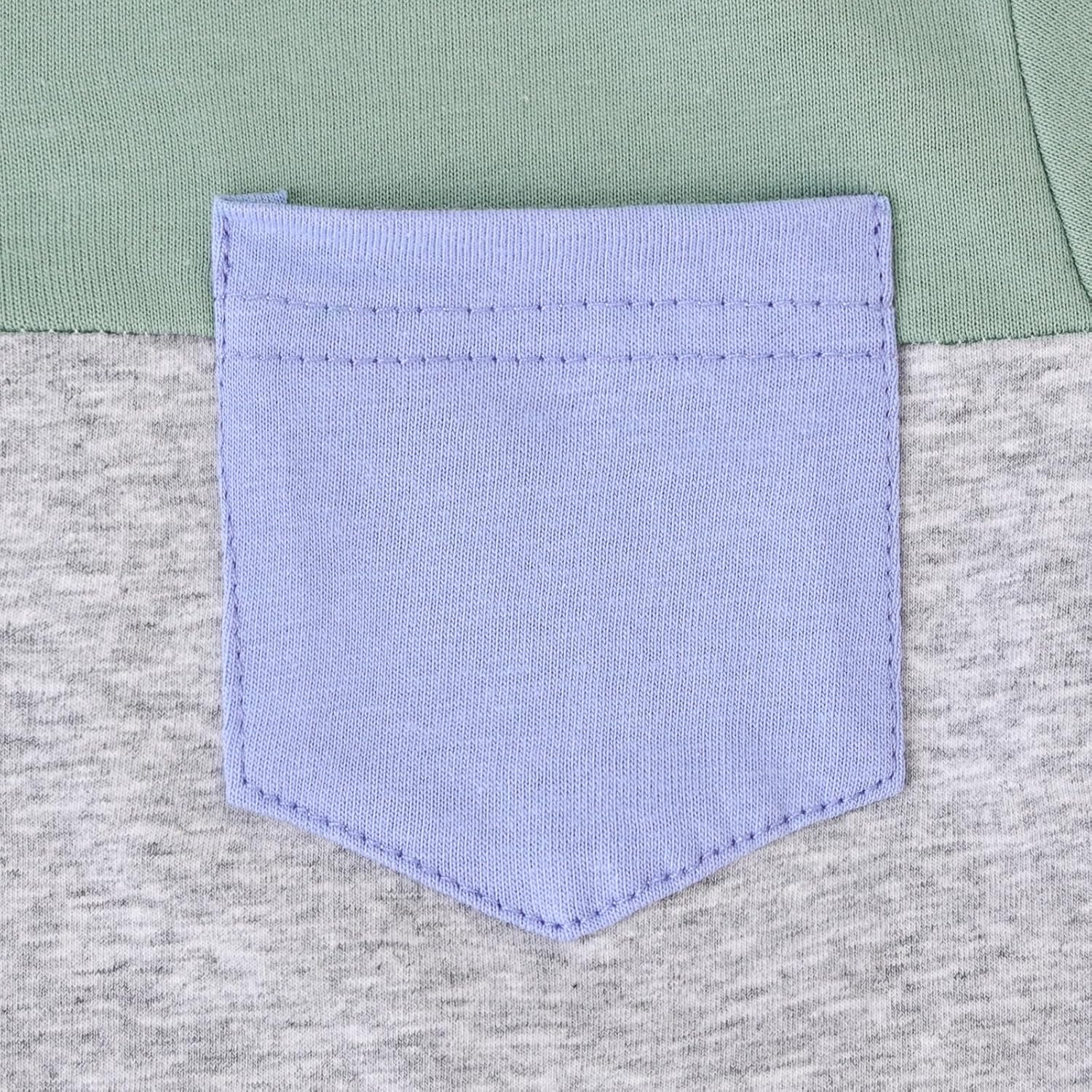 Baby Boy Clothes Toddler Boy Summer Outfits Short Sleeve Patchwork Top T-shirt & Pocket Pant Set 2