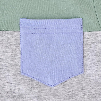 Baby Boy Clothes Toddler Boy Summer Outfits Short Sleeve Patchwork Top T-shirt & Pocket Pant Set 2