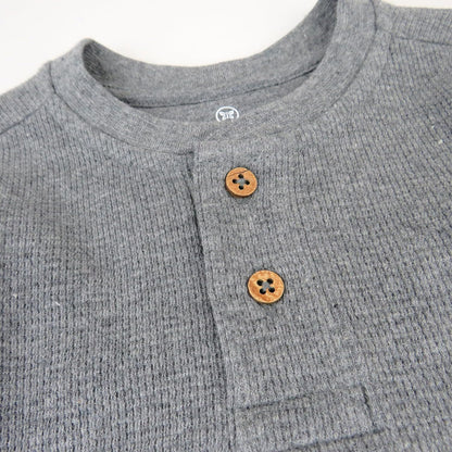 HonestBaby 5-pack Waffle Henley Long Sleeve Shirts 100% Organic Cotton for Infant Baby and Toddler