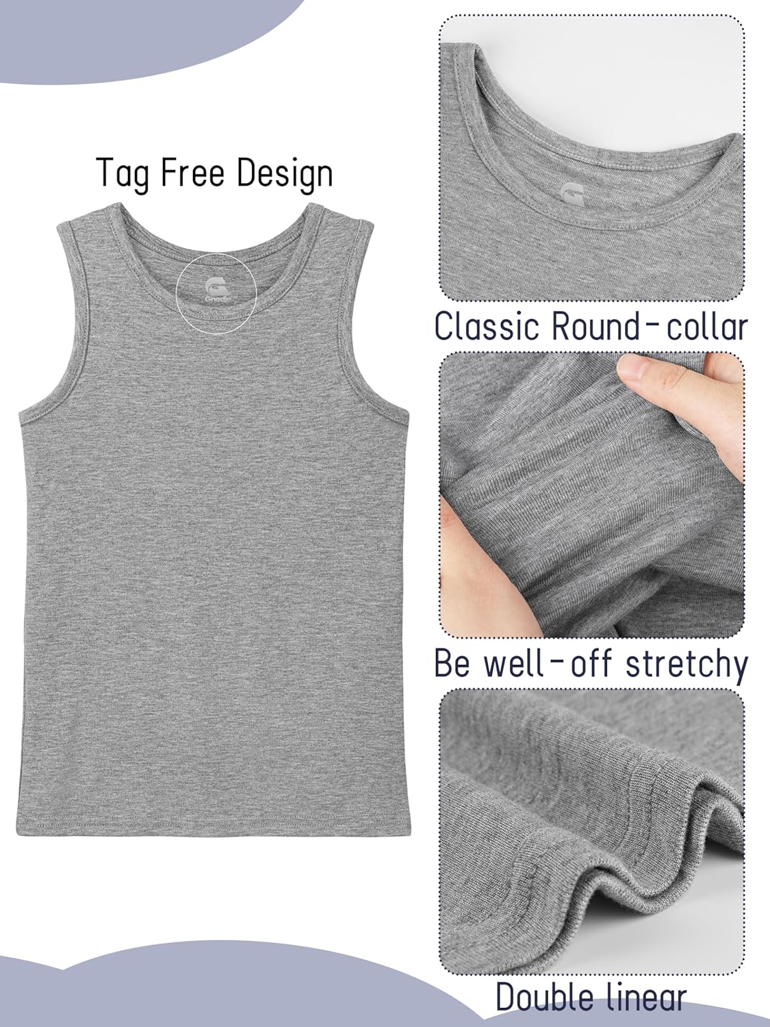 5 Pack Boys Tank Tops Boys Undershirts Kids Cotton Undershirts Tees Sleeveless Tank Tops Shirts for