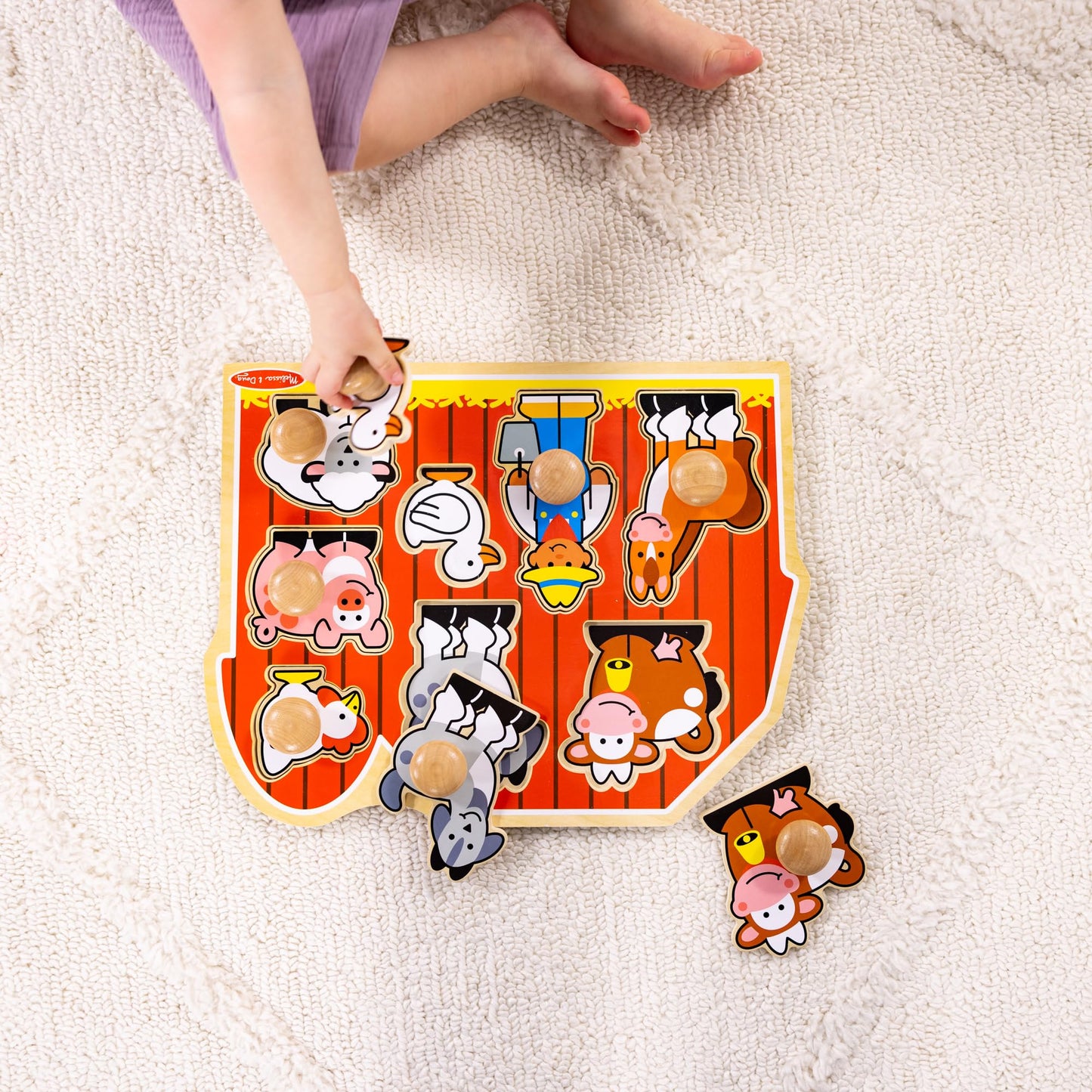 Melissa & Doug Farm Animals Jumbo Knob Wooden Peg Puzzle