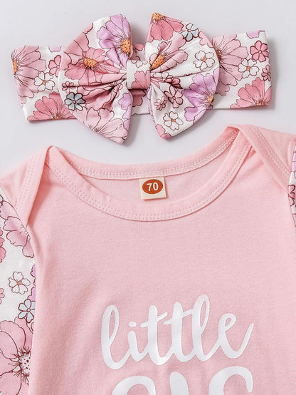 AMAWMW Newborn Baby Girl Little Sister Sleeper Gown Stripe Long Sleeve Nightgown Pajamas Gifts