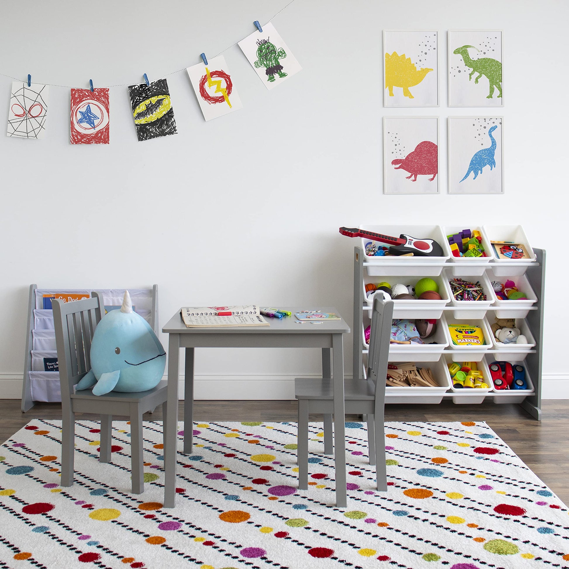 Humble Crew Kids Toy Organizer with 12 Bins, 4 Tier Storage for Playroom