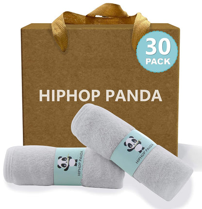 HIPHOP PANDA Baby Washcloths, Rayon Made from Bamboo - 2 Layer Ultra Soft Absorbent Newborn Bath