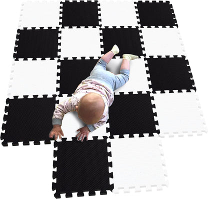MQIAOHAM® 18 Pieces Puzzle Play Mats, Soft Baby Play Mat, Kids Interlocking Foam Floor Tiles