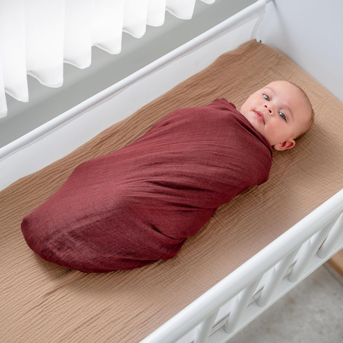 Comfy Cubs Muslin Swaddle Blankets Pack of 2 - 47 x 47 Inch Soft Cotton Baby Blanket Set, Large