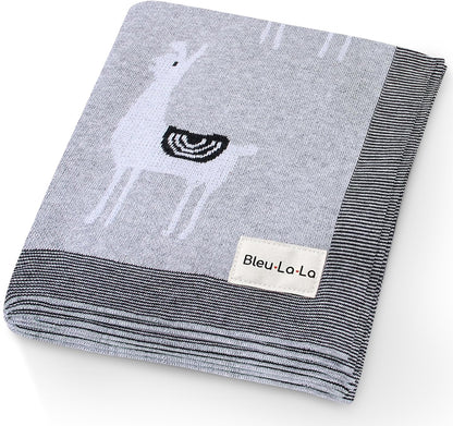 Knit Baby Swaddle Blanket - 100% Luxury Cotton Soft Cozy Receiving Swaddle Crib Stroller Blanket