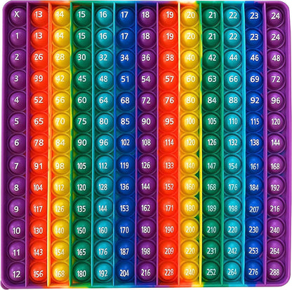 Educational Sensory Fidget Toy Multiplication Pop It Double Sided12x12 & 12x24 Classroom Must Haves