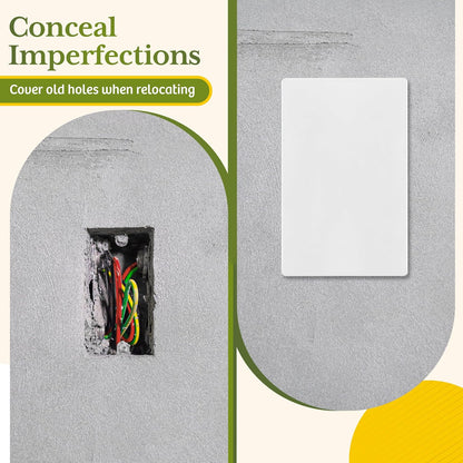 TG Mid-Size Screwless Blank Wall Plate, Child Safe Blank Device Outlet Cover, Medium Size 1-Gang
