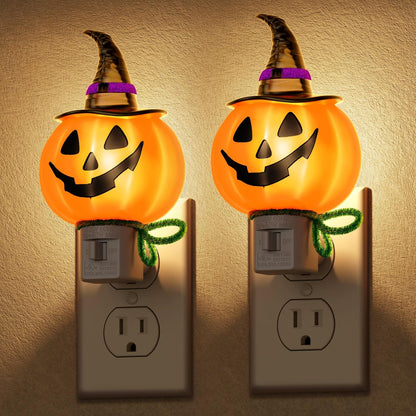 DORESshop Pumpkin Night Light, 3000K Night Lights Plug into Wall,Cute & Funny Halloween Decor Night