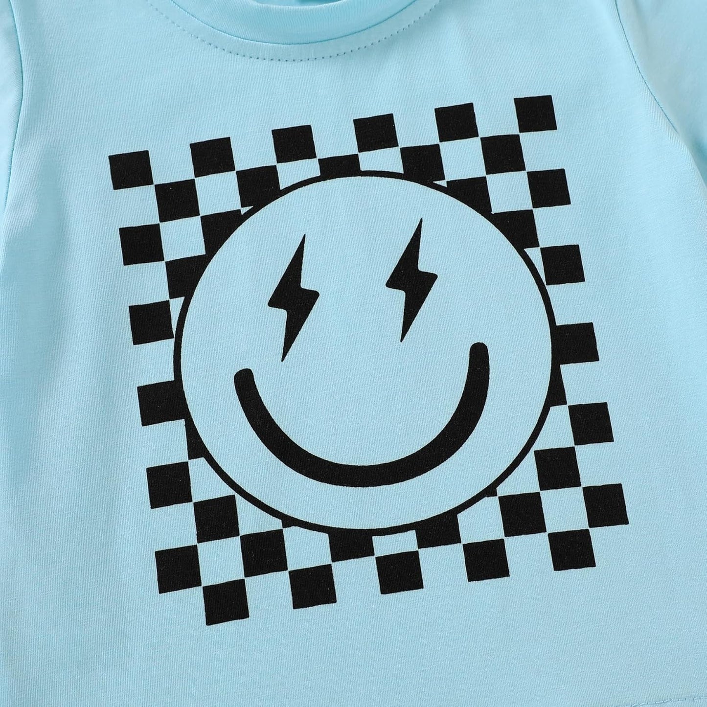 Happy Town Toddler Clothes Baby Boy Girl Smiley Face Shirt Short Sleeve T-Shirt Tee Summer Tops