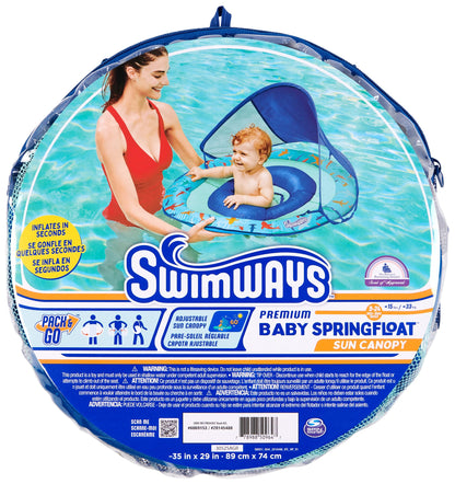 SwimWays Baby Spring Float Pool Float with Canopy for Kids 9-24 Months