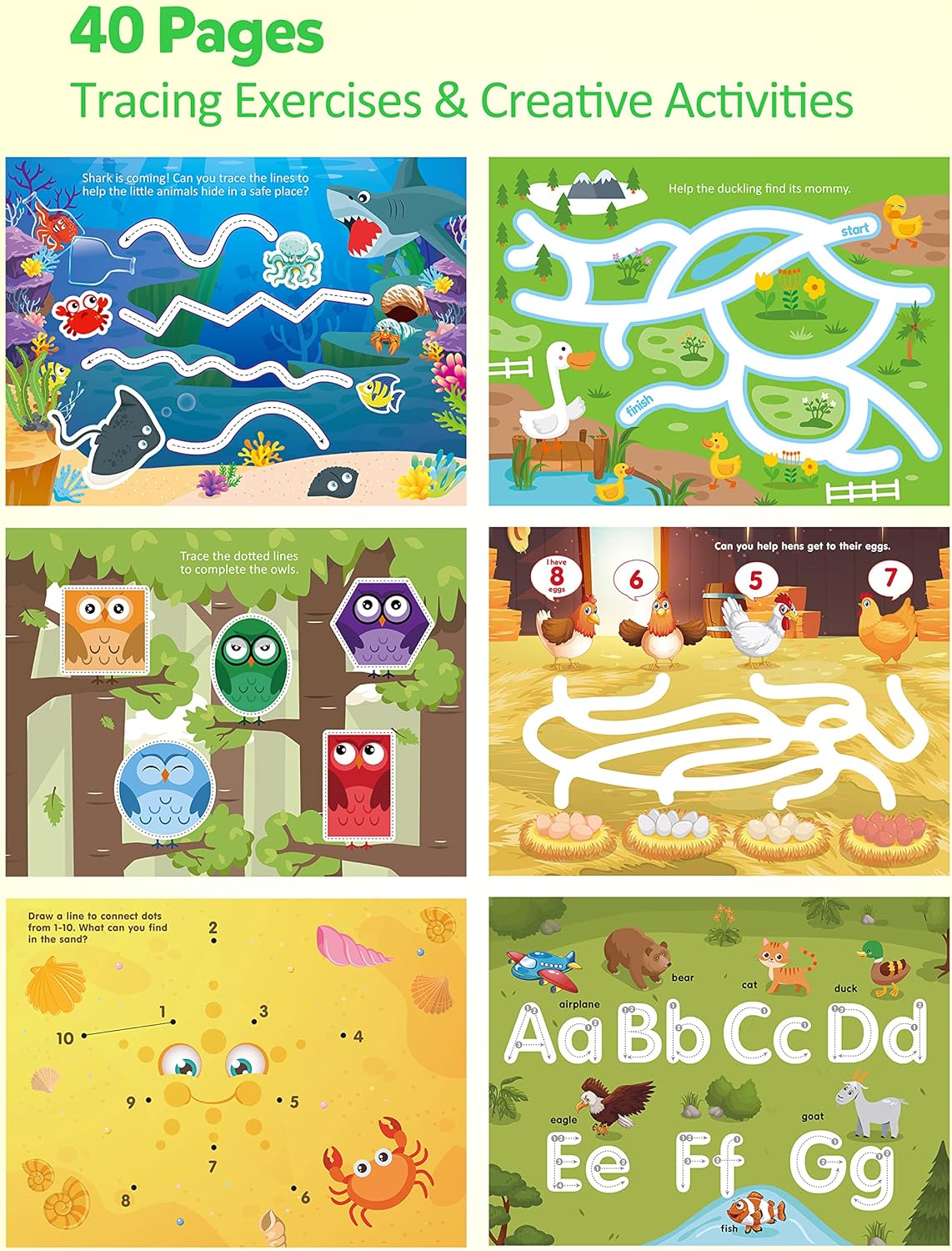 Coogam Pencil Control Tracing Workbook, Learn to Write Alphabet ABC Letters Numbers Handwriting