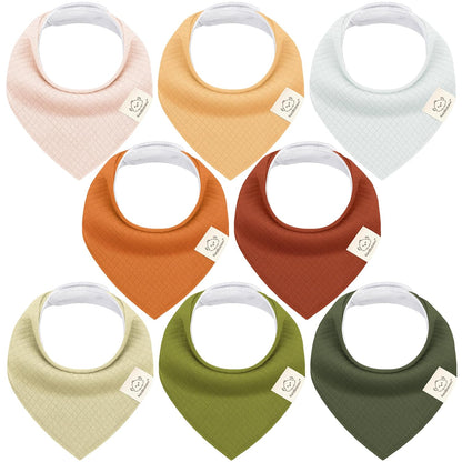 KeaBabies 8-Pack Bandana Bibs for Baby Girls, Boys - Organic Cotton Baby Bibs for Drooling &