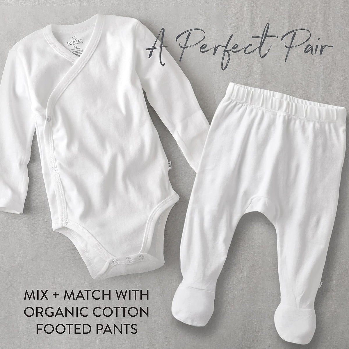 HonestBaby unisex-baby 3-pack Long Sleeve Side-snap Kimono Bodysuits Organic Cotton for Infant Baby