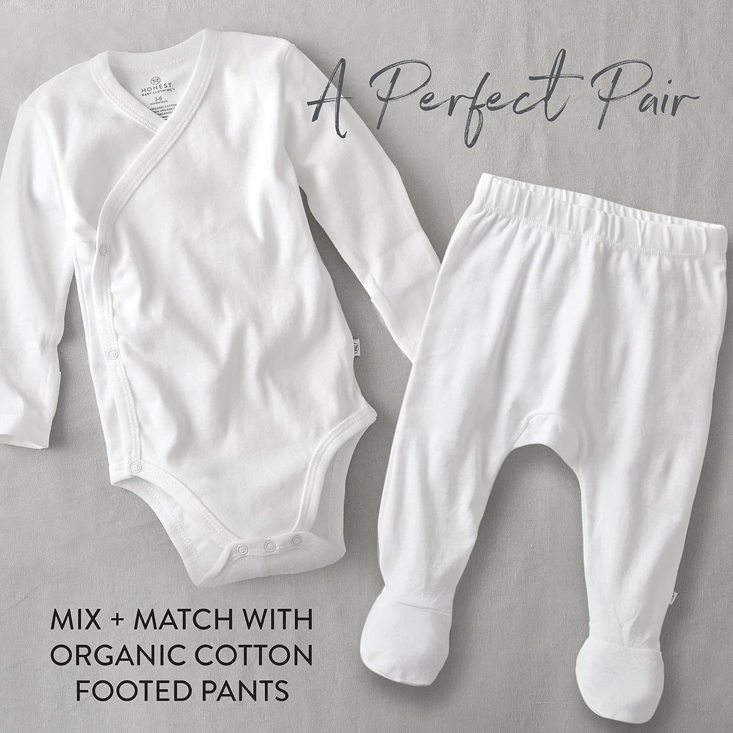HonestBaby unisex-baby 3-pack Long Sleeve Side-snap Kimono Bodysuits Organic Cotton for Infant Baby