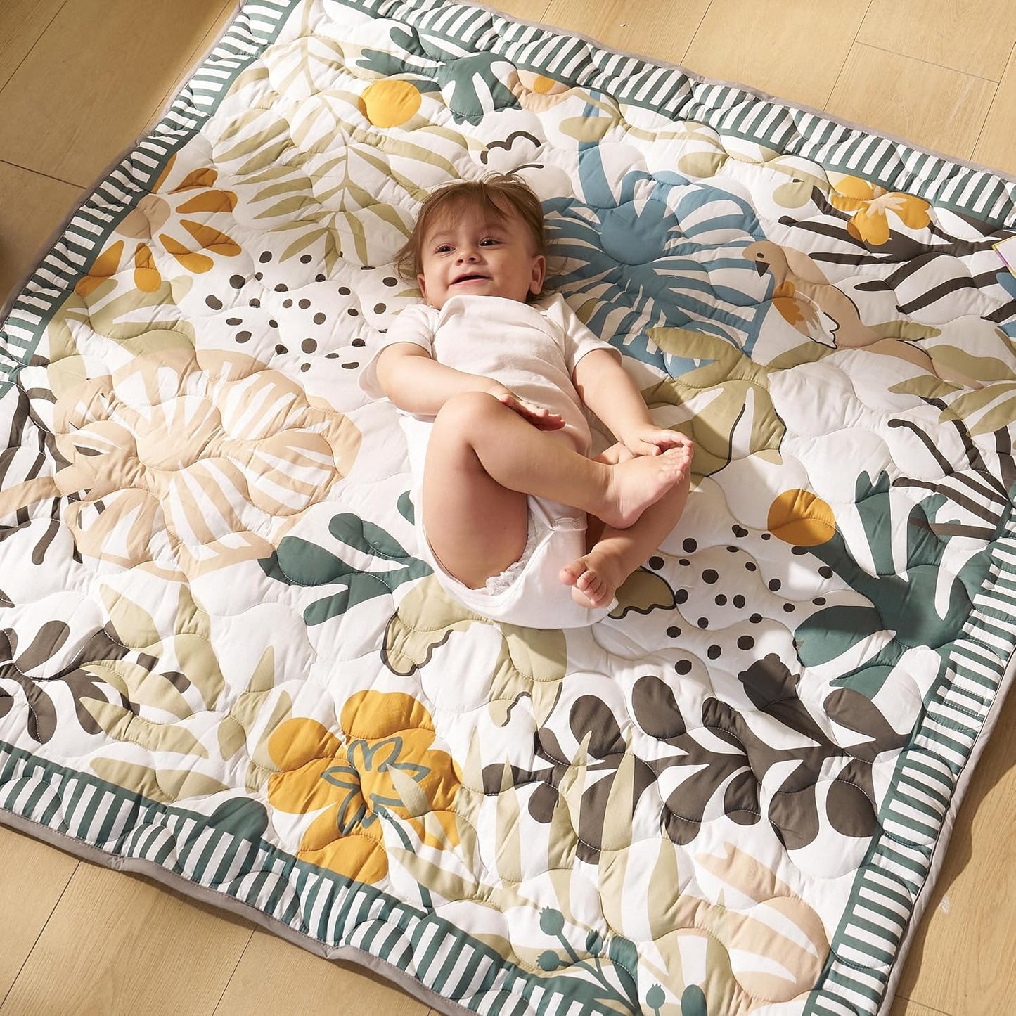 Momcozy Baby Play Mat for Floor, 50x50 Thickened Playpen Mat, Playmate for Baby Tummy Time