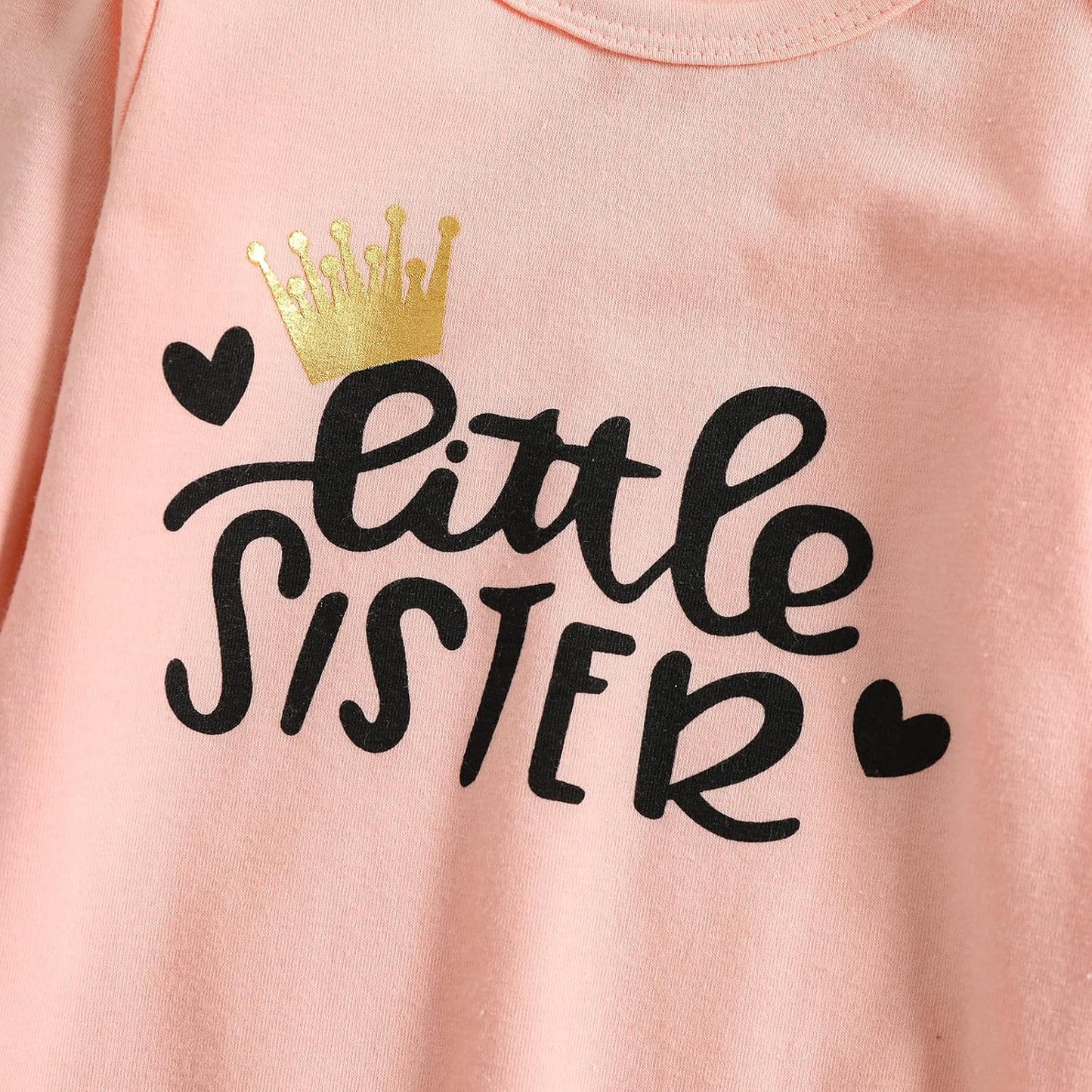 AMAWMW Newborn Baby Girl Little Sister Sleeper Gown Stripe Long Sleeve Nightgown Pajamas Gifts