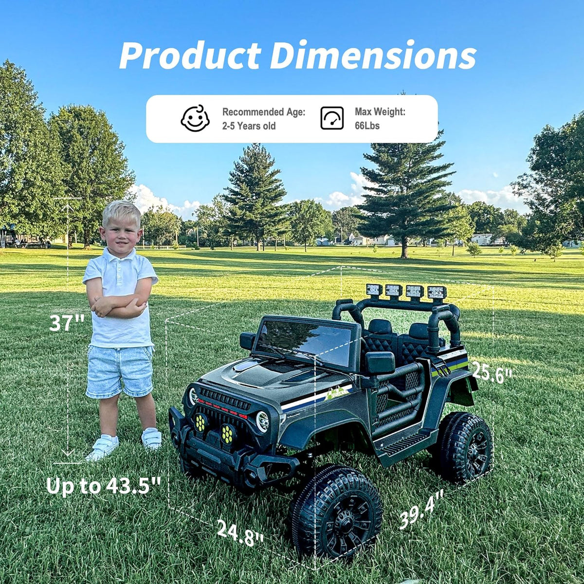 24V Kids Ride on Car, Kids Electric Vehicles Car Ride on Toy Truck for Toddlers w/Remote Control