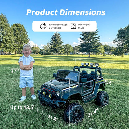 24V Kids Ride on Car, Kids Electric Vehicles Car Ride on Toy Truck for Toddlers w/Remote Control
