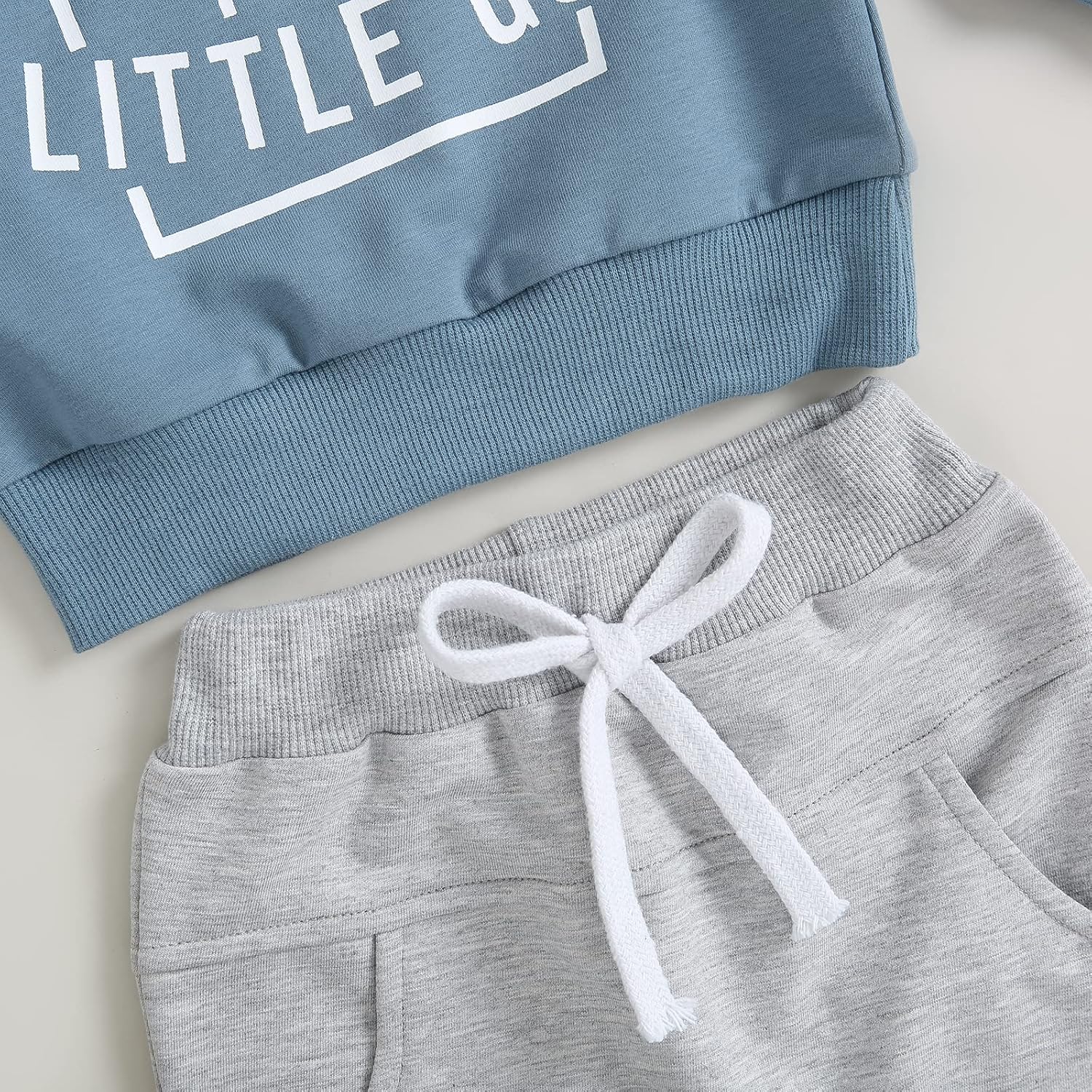 Baby Boy Clothes Fall 6 12 18 24 Months Football Long Sleeve Pullover Tops & Pant Sets Toddler