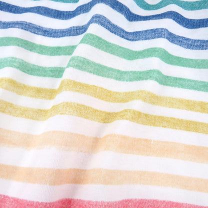 HonestBaby 2-Piece Organic Cotton Printed & Terry Changing Pad Cover Set, Rainbow Stripe, One Size