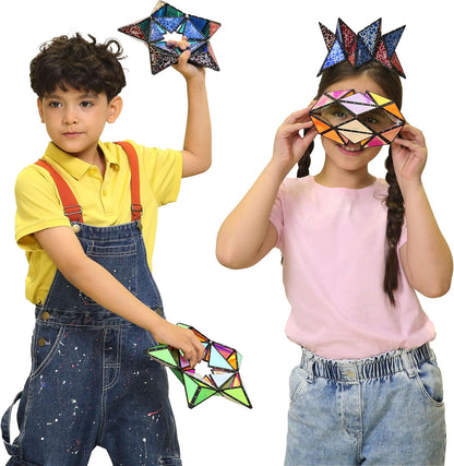 TOSY Magnet Pyramid Stone - 1 Cube Transforms into 1 Billion Shapes, 14 pcs (12 Puzzle pcs and 2