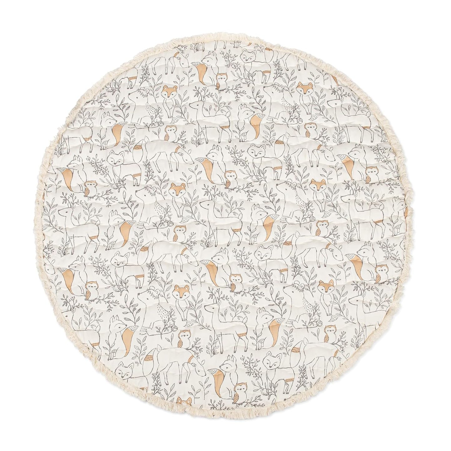 Crane Baby Baby Activity Mat, Woodland Animal Nursery Decor, Reversible Infant Play Mat for Tummy