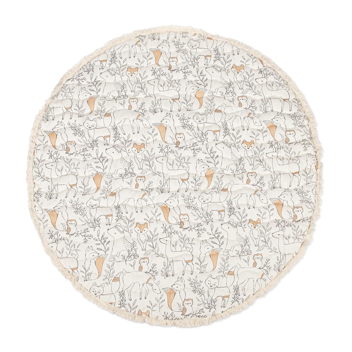Crane Baby Baby Activity Mat, Woodland Animal Nursery Decor, Reversible Infant Play Mat for Tummy