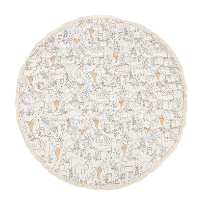 Crane Baby Baby Activity Mat, Woodland Animal Nursery Decor, Reversible Infant Play Mat for Tummy