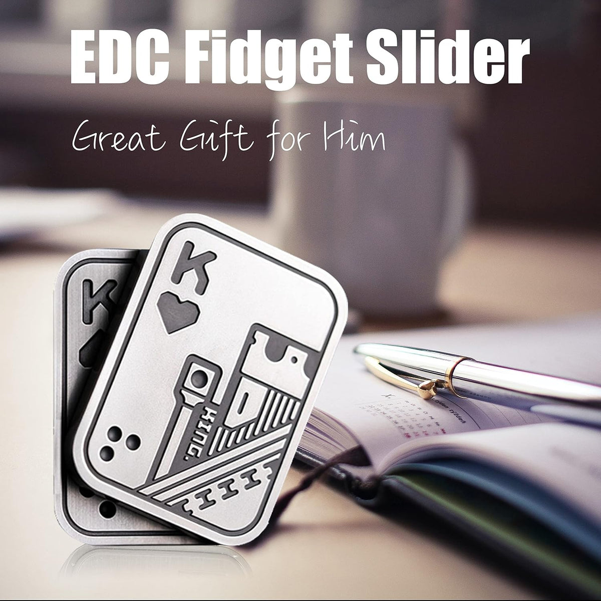 New Decompression Metal Poker Fidget_Slider，Manually Rotate Adult Office Decompression Toys to