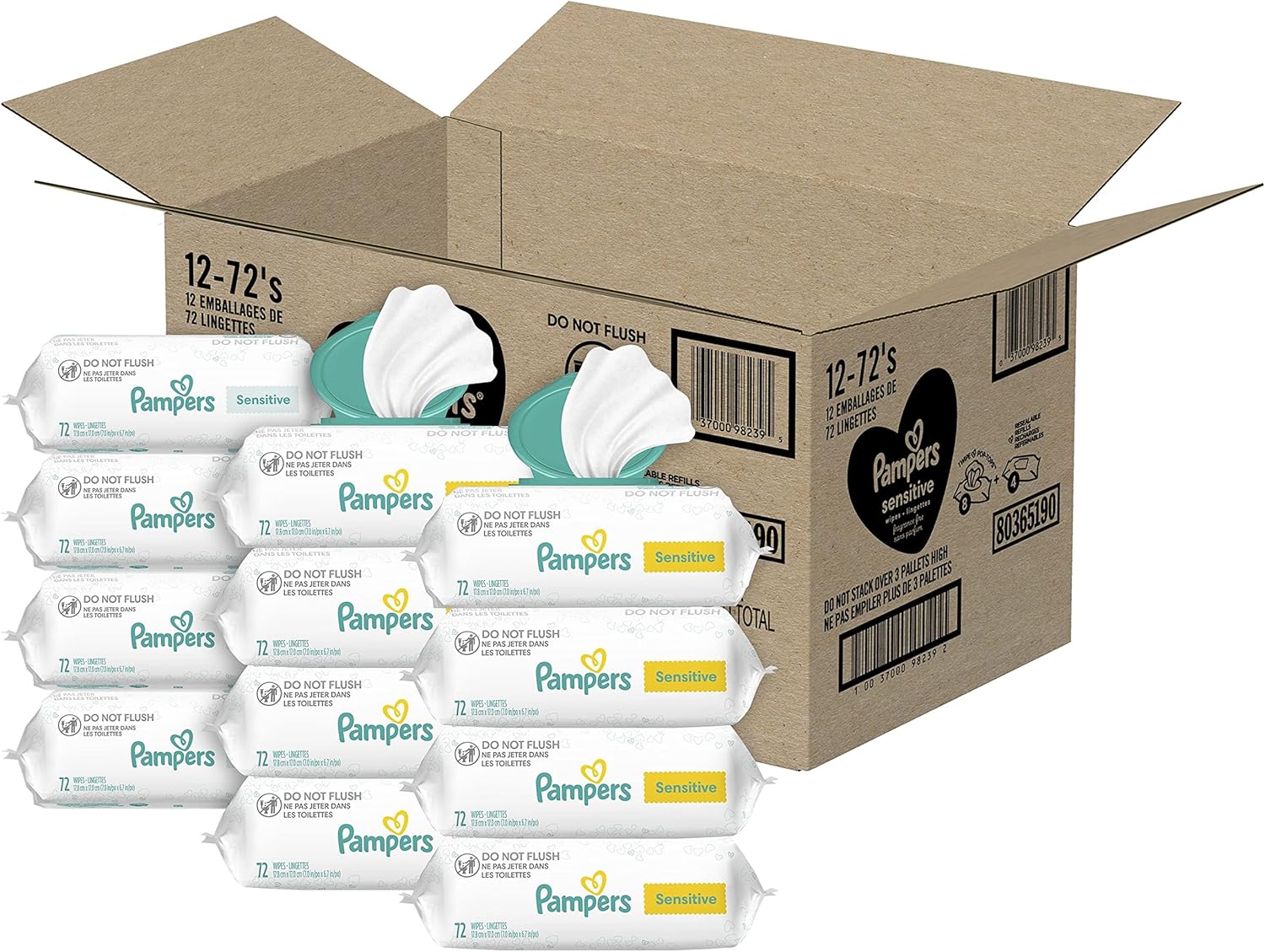 pampers sensitive baby wipes 864 ct OLD