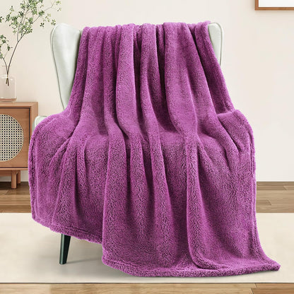 Exclusivo Mezcla Soft Fleece Throw Blanket for Couch, Super Soft Velvet Plush Bed Blanket, Fuzzy