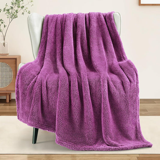 Exclusivo Mezcla Soft Fleece Throw Blanket for Couch, Super Soft Velvet Plush Bed Blanket, Fuzzy