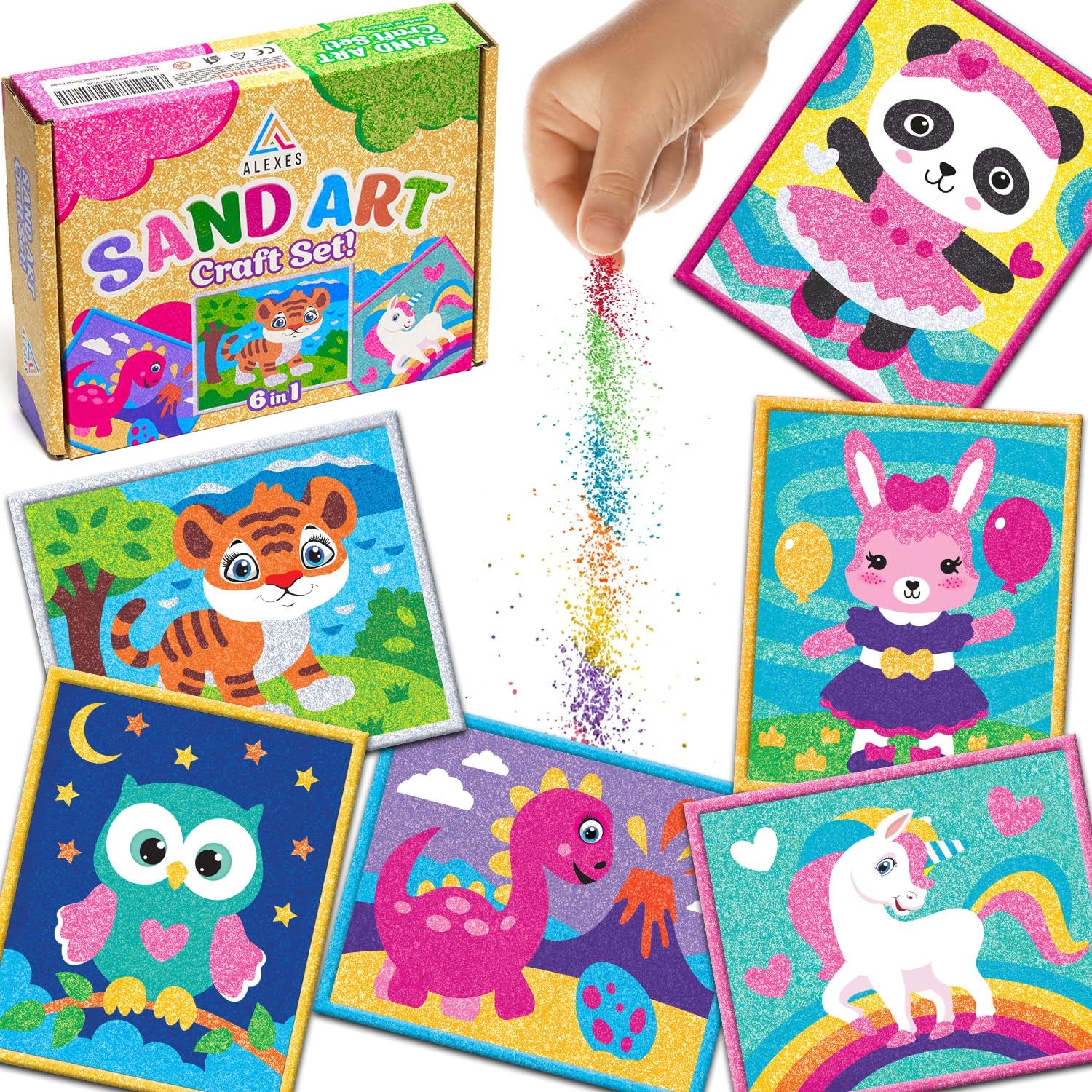 Sand Art Pictures Craft Sand - Сolor Sand Painting - Color Splash Sand Art Pictures Kids - Sticker
