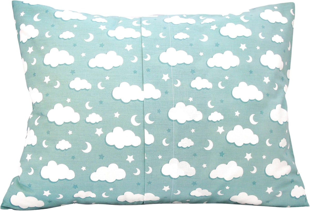 Toddler Pillowcase 13x18 - Moon Child Pillow Case, Cotton Toddler Pillowcase Star, Gray Star Travel