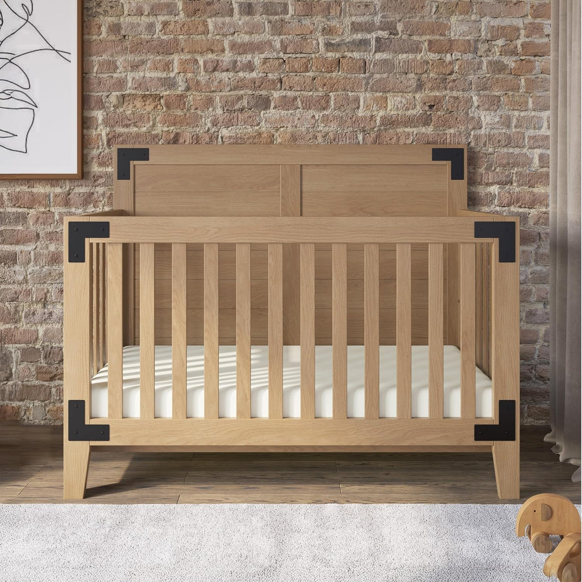 Child Craft Lucas 4-in-1 Convertible Crib, Baby Crib Converts to Day Bed, Toddler Bed and Full Size