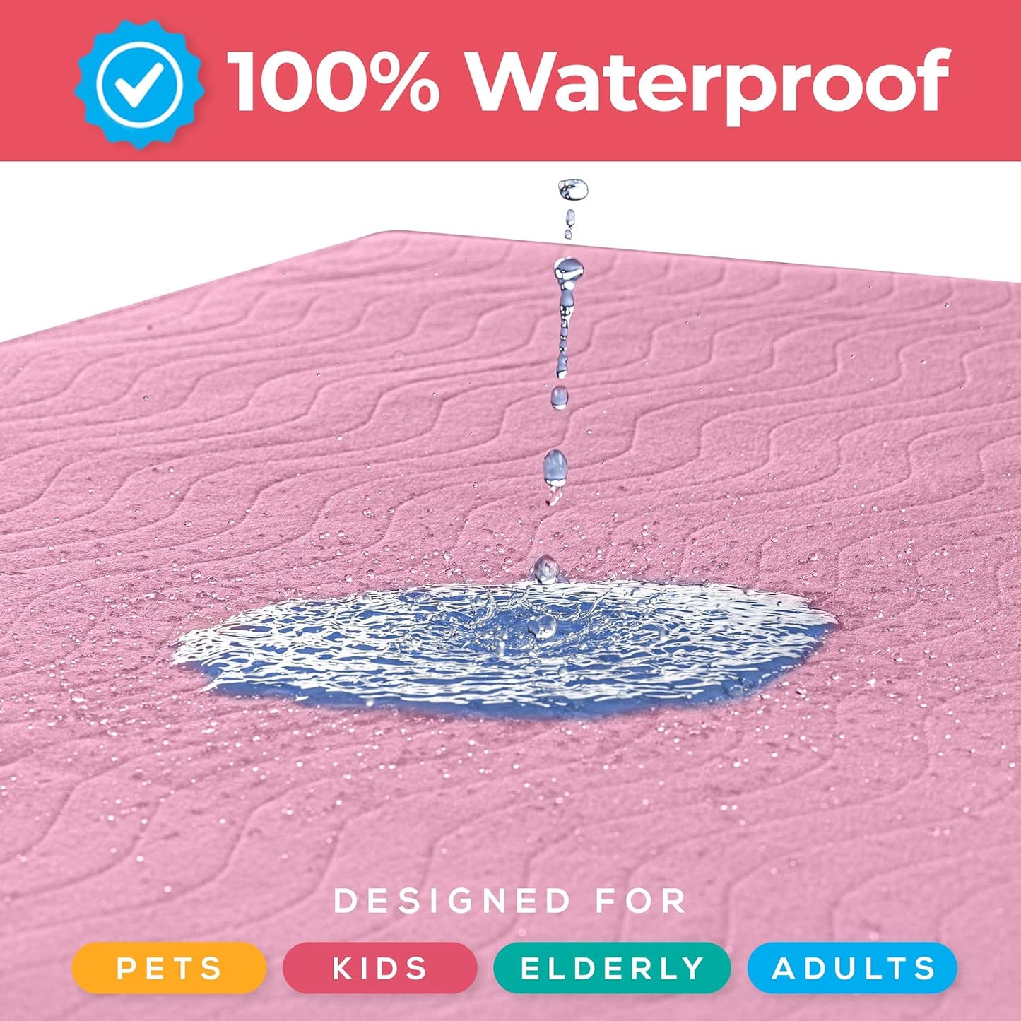 Utopia Bedding Washable Underpads 34" x 36" (Pack of 4), Waterproof Reusable Heavy Absorbency
