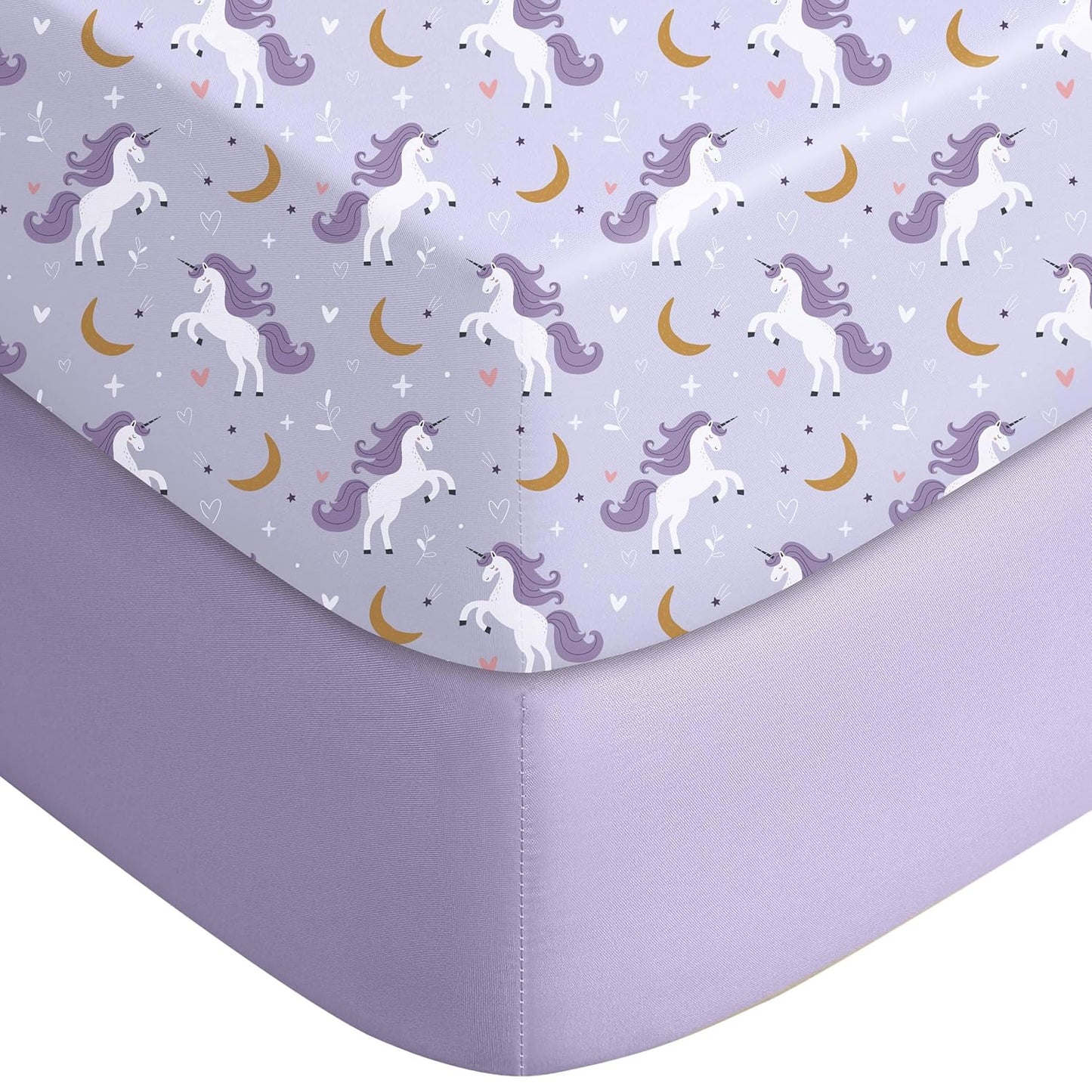 Yoofoss Baby Crib Sheets for Boys Girls, Fitted Crib Sheet 2 Pack for Standard Crib and Toddler