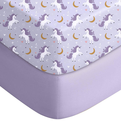 Yoofoss Pack and Play Sheets Fitted, Mini Crib Sheets 2-Pack for Pack N Play Mattress, Stretchy
