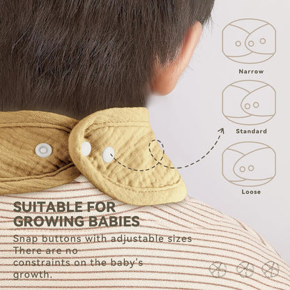 Muslin Baby Bibs for Unisex Boys Girls, Cotton Drool Bibs, Adjustable Newborn Bibs for Drooling and
