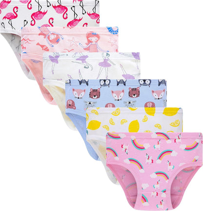 Cadidi Dinos Little Girls' Soft Cotton Underwear Kids Cool Breathable Comfort Panty Briefs Toddler