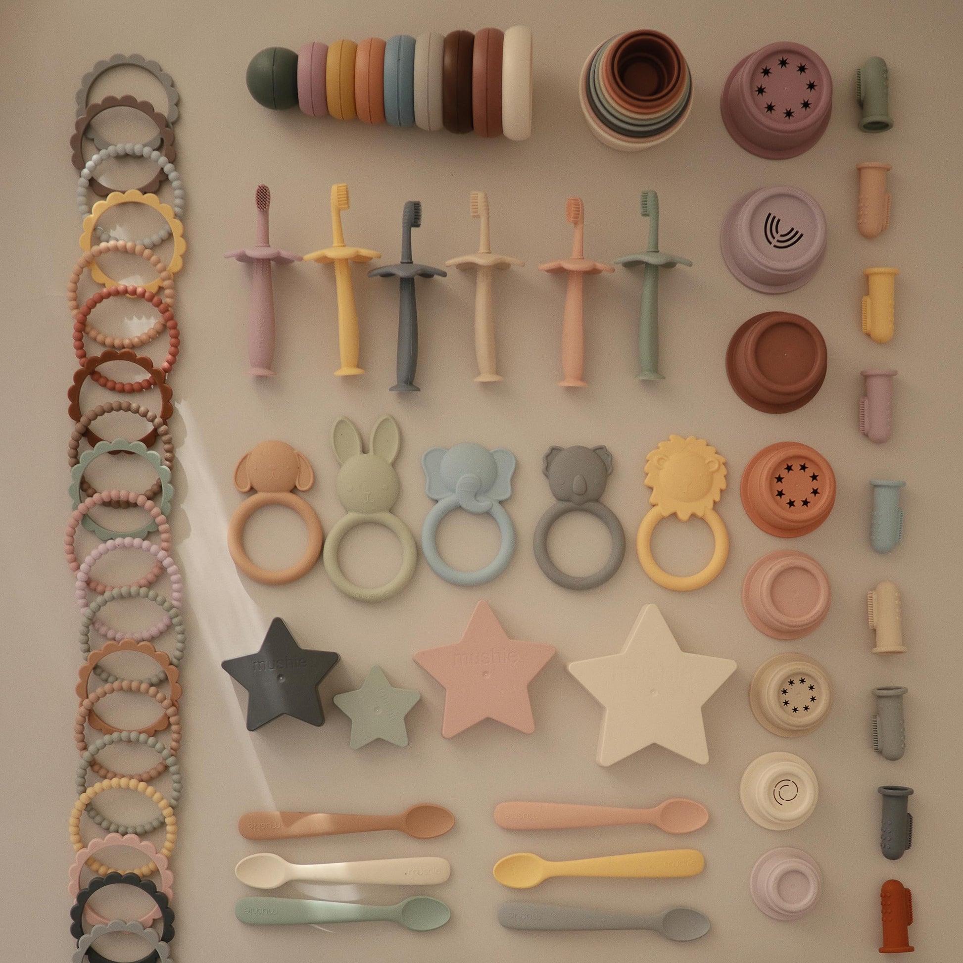 mushie Stacking Cups Toy 8 pcs | Made in Denmark (Forest)