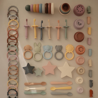 mushie Stacking Cups Toy 8 pcs | Made in Denmark (Forest)