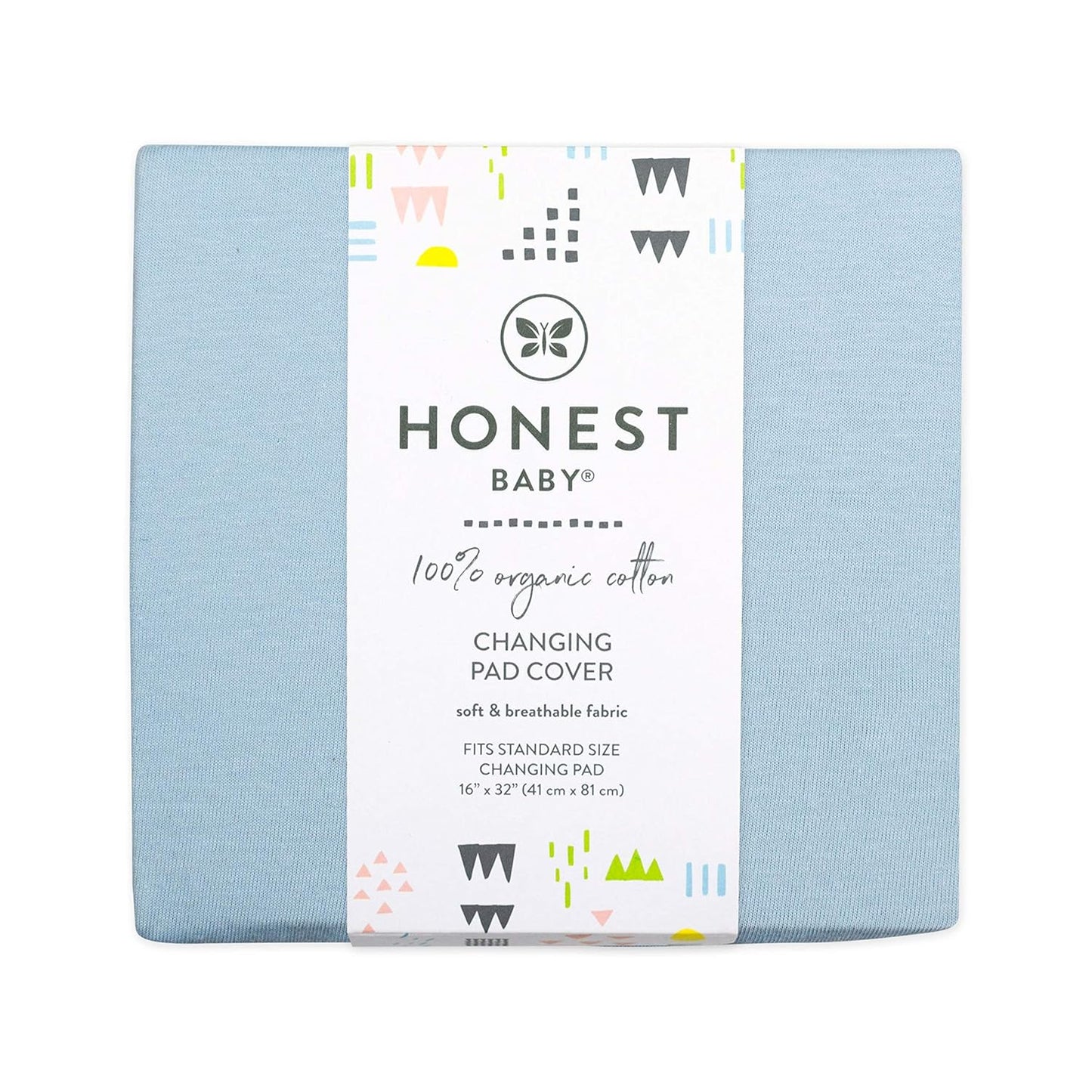 HonestBaby unisex baby Organic Cotton Changing Pad Cover and Toddler Sleepers, Light Blue, One Size