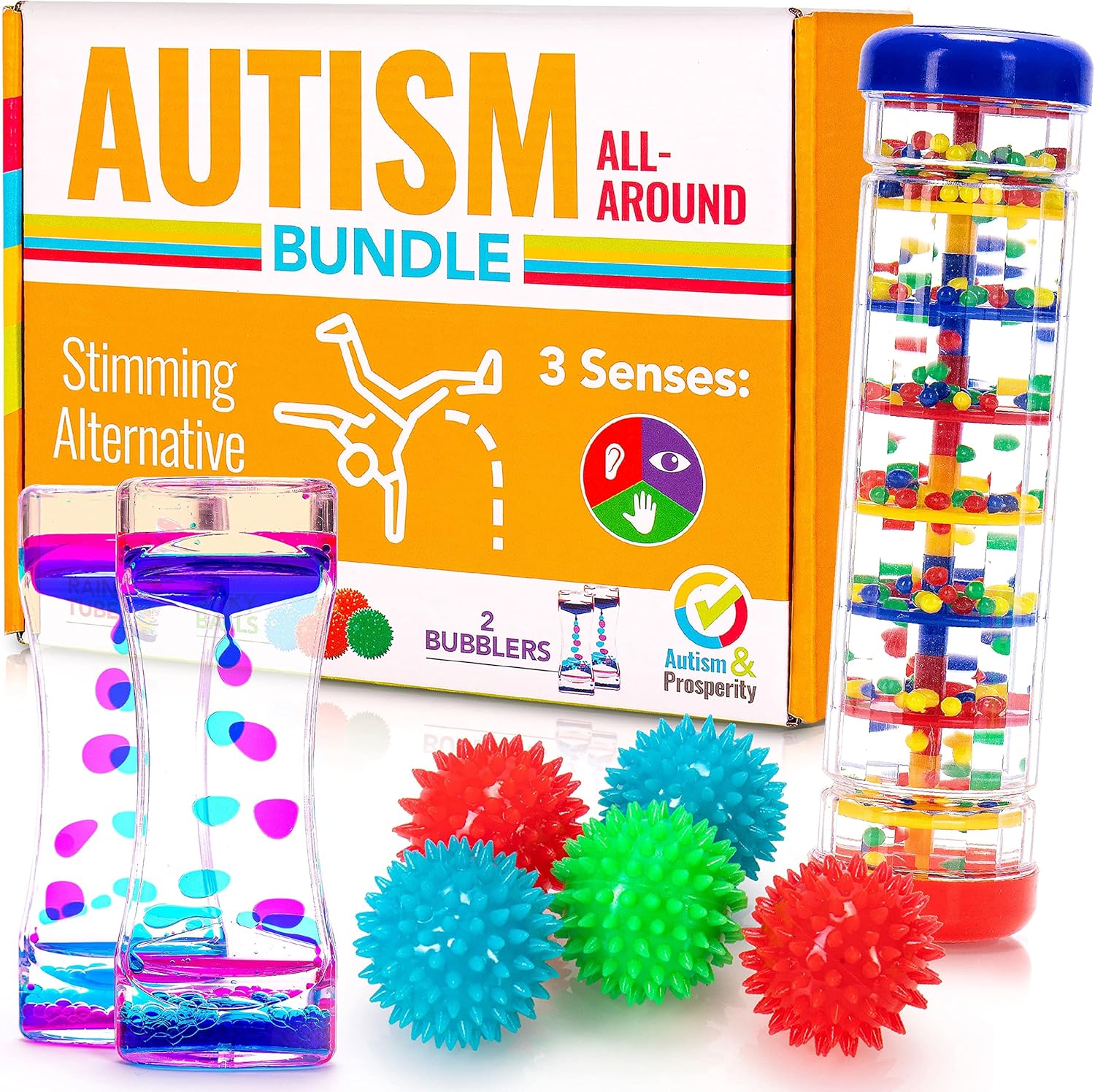 Autism & Prosperity Autism Sensory Products Bundle - Sensory Toys for Kids with Autism, Rainmaker