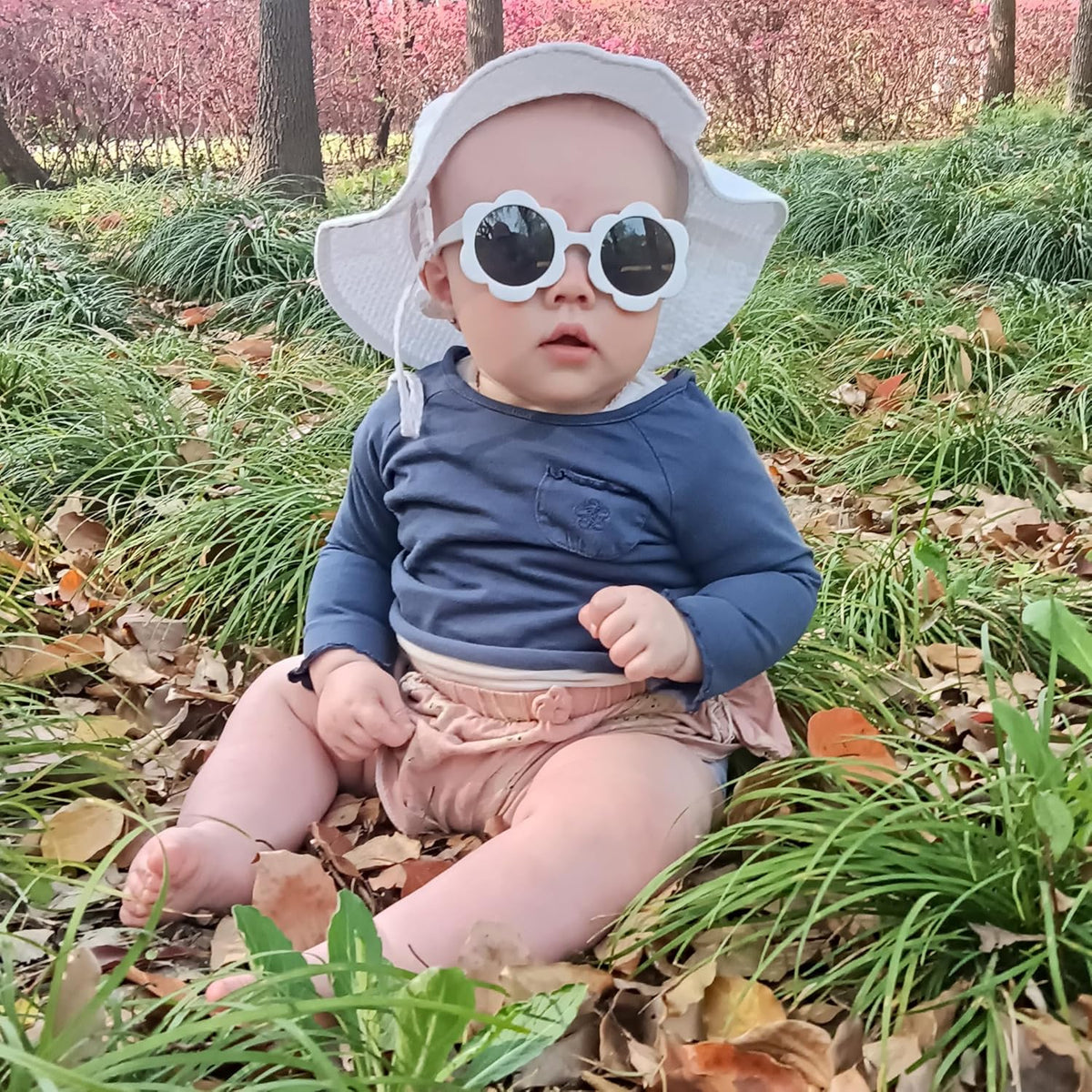Baby & Toddler Wide Brim Sun Hats UPF 50+ Sun Protection Bucket Cap Cute Adjustable Hat in